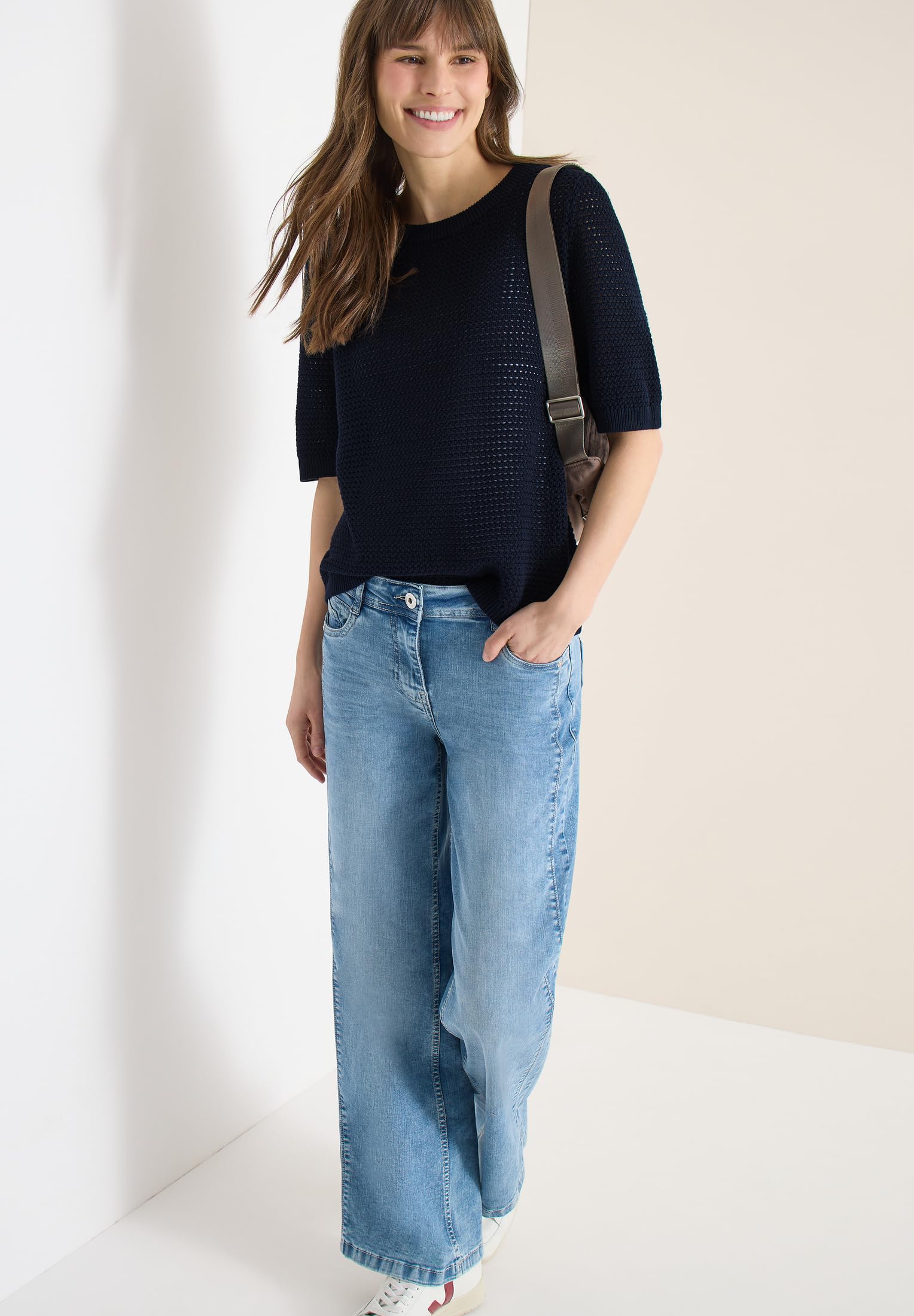 Cecil Damen 3017678 Kurzarm Pullover mit Struktur (1er Pack)