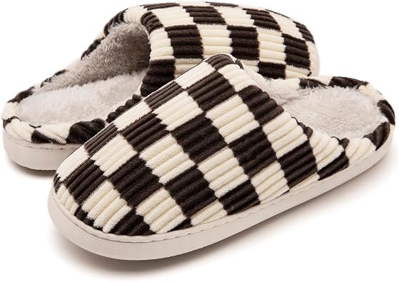 Guyarns House Slippers for Women,Fuzzy Mens Slippers,Casual House Shoes Memory Foam Womens Slippers Outdoor Indoor Warm Plush Bedroom Shoes with Faux Fur Lining