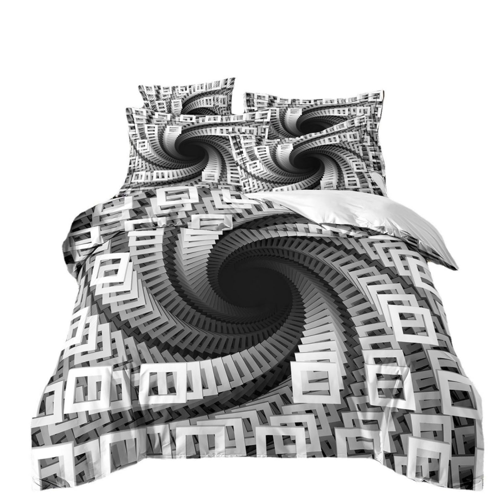 King Size Duvet Cover Sets White Gray Print King Size Bedding