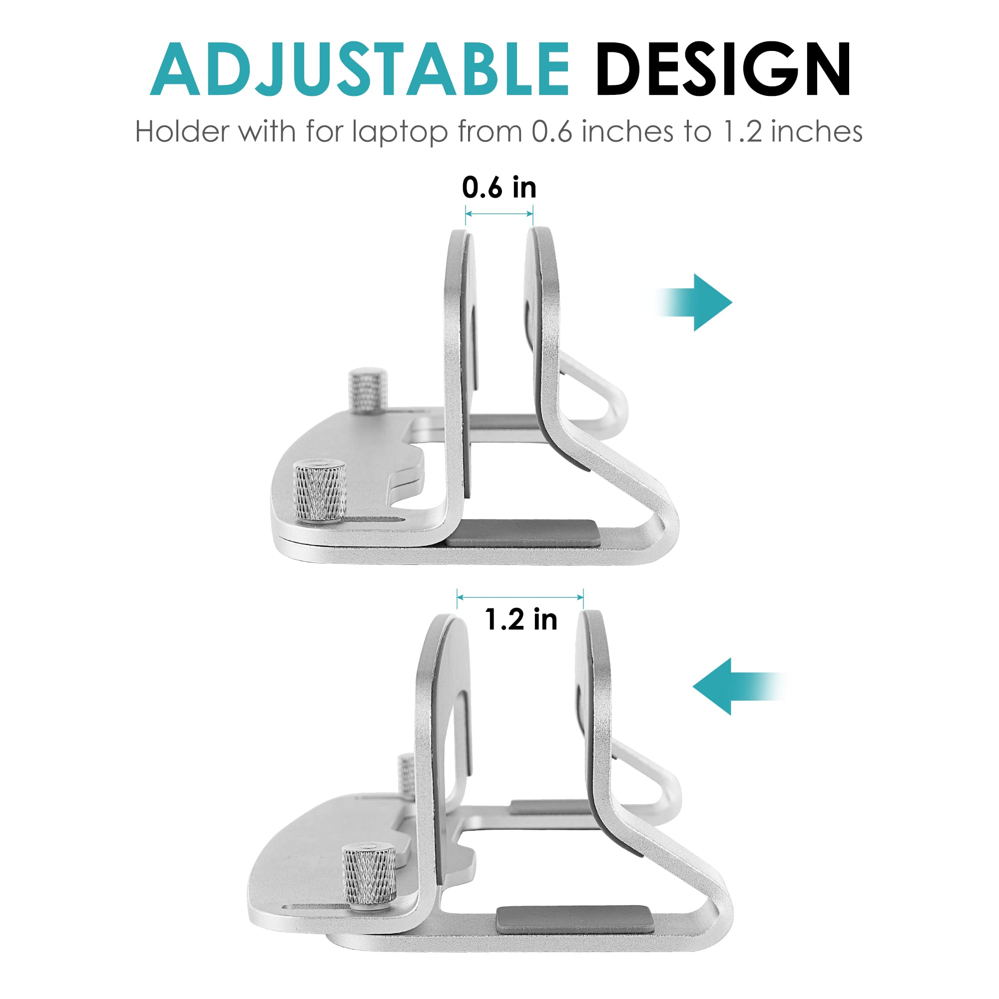 Mount-It! Vertical Laptop Stand - Space Saving 2-in-1 Dock & Riser For MacBook, Aluminum Holder For Desk - View #9