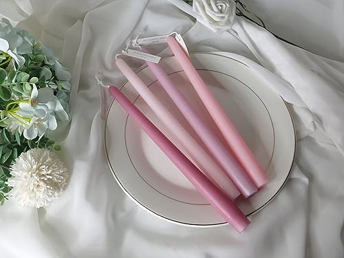 Miniatura 7 de 4 velas cónicas rosas perfumadas con rosas largas de color rosa, sin humo, para decoración de San Valentín, bodas, festivales y ocasiones