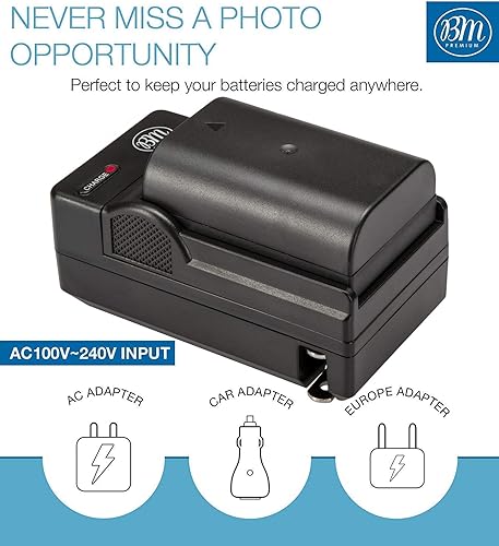 Miniatura 3 de BM Premium Paquete de 2 baterías y cargador DMW-BLF19, DMW-BLF19e, DMW-BLF19PP y cargador para cámara digital Panasonic Lumix DC-G9, DC-GH5,