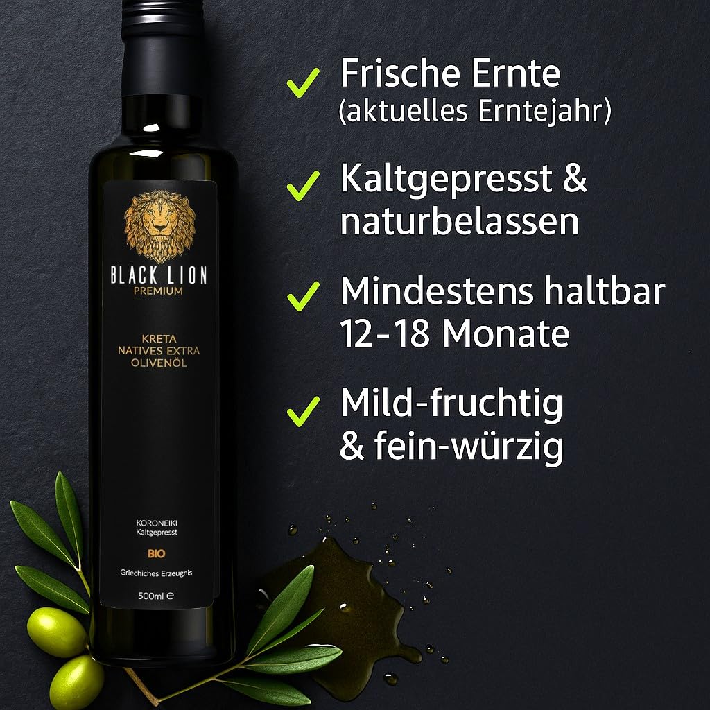 Kreta | grecka ekologiczna oliwa z oliwek tłoczona na zimno, natywna ekstra | łagodno-owocowo-pyszna | 100% oliwka Koroneiki Premium (2 x 750 ml)