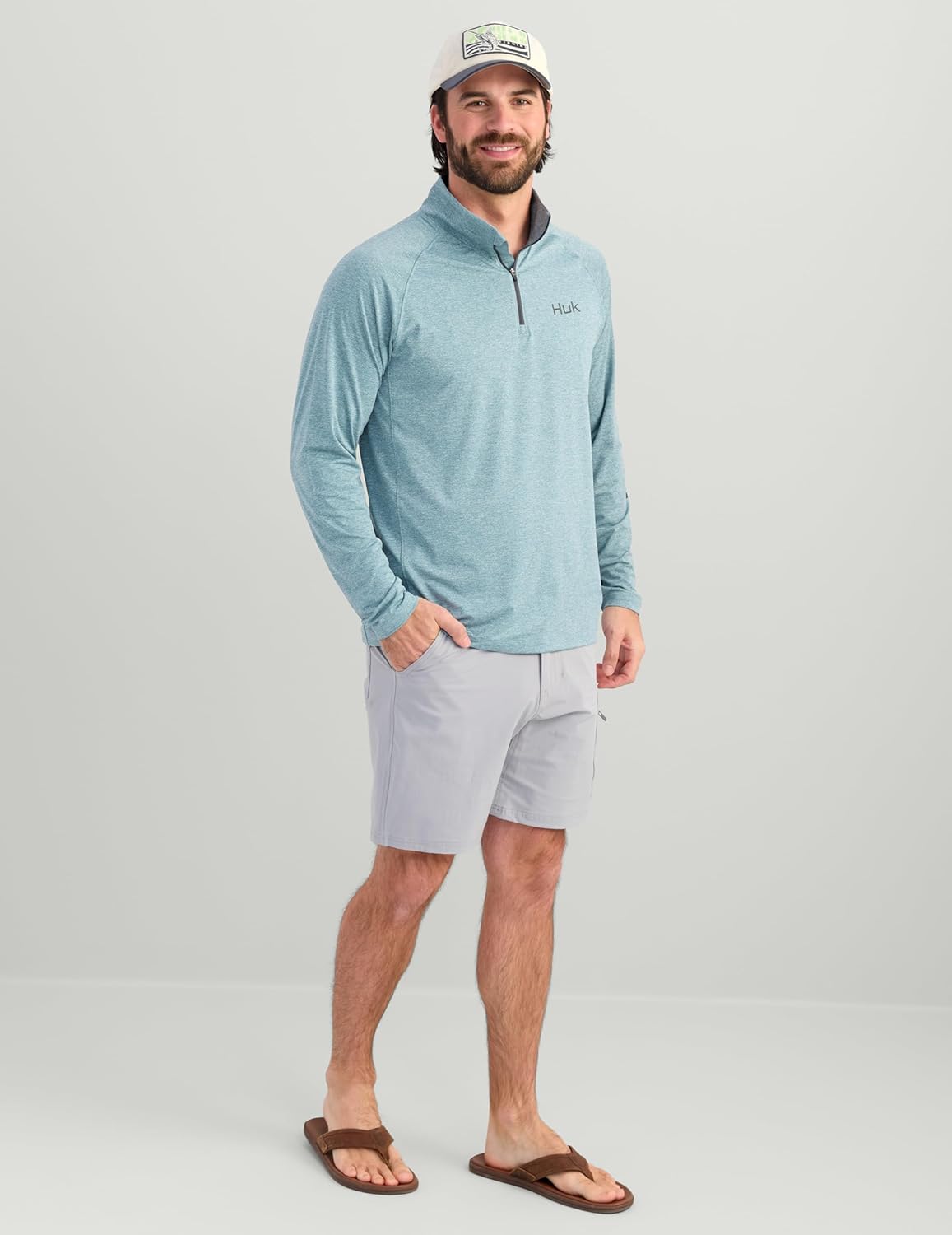 HUK mens Airweight 1/4 Zip, Lightweight Performance Long Sleeve Pullover With Upf Sun Protection - Image 2