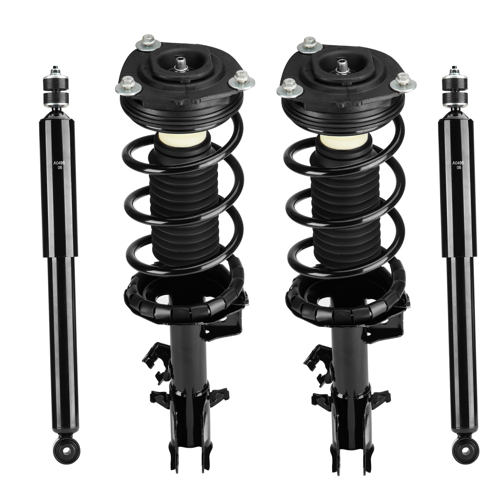 Photo 1 of Front & Rear Strut Shock Assembly w/Coil Spring for Nissan Versa 2007 2008 2009 2010 2011 2012, Replace 172352 172351 343465, Left & Right, 4PCS
