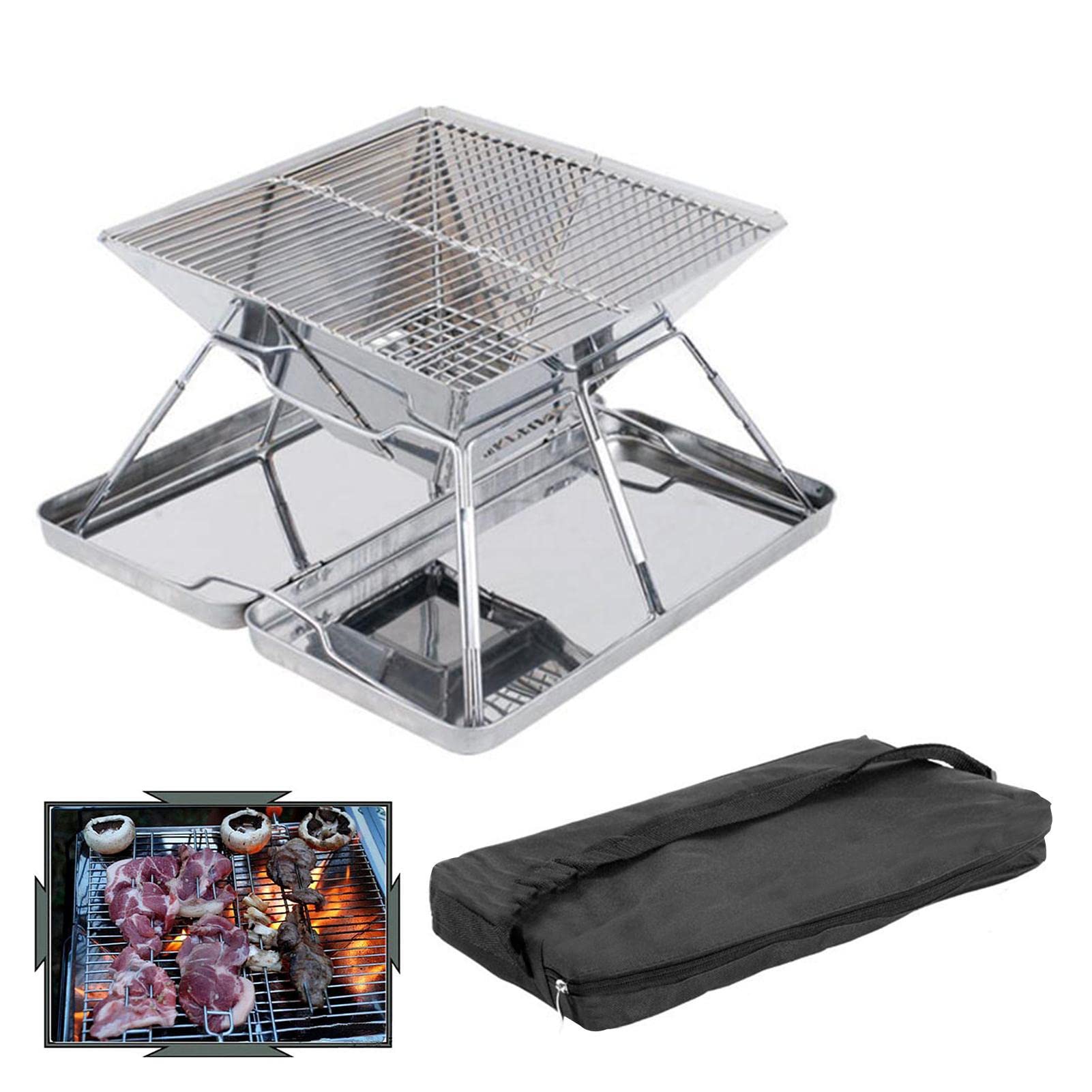 Yopeissn Opvouwbare Kampvuur Grill Draagbare Rvs Kamp Grill