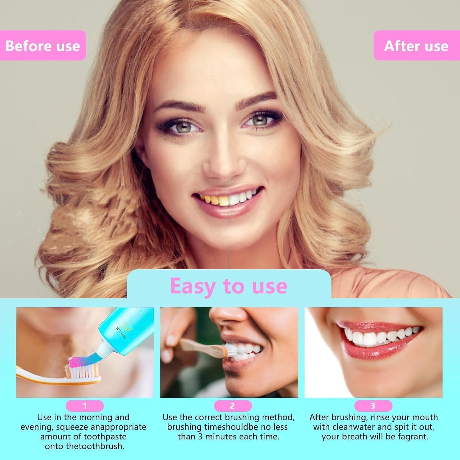 Niacinamide Whitening Toothpaste for Adults, Teeth Whitening Tooth Paste, Brilliant Smile Niacinamide Toothpaste Whiten (3.53oz)- 1 PCS