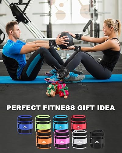 Miniatura 6 de Tobilleras con peso regulable (1-3456810121520 libras), par con pesas extraíbles para trotar, hacer gimnasia, aeróbicos y terapia física