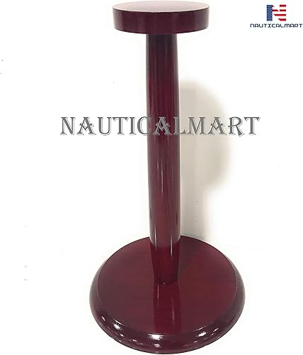 Miniatura 13 de Soporte de madera para casco medieval romano vikingo, soporte de exhibición de máscara, templario, espartano, cosplay, soporte de caballero LARP