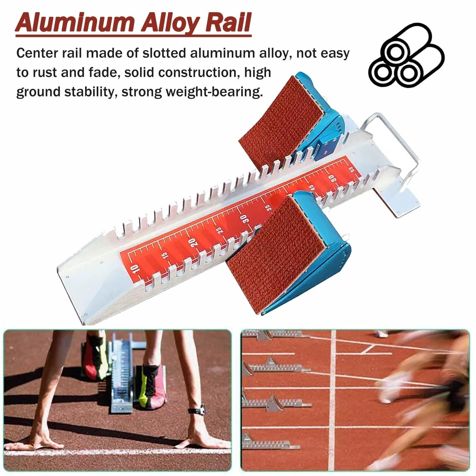 Verstellbare Aluminium-Startblöcke für Leichtathletik-Sprint-Training und Wettbewerbe