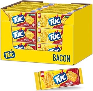 TUC Bacon 24 x 100 g – delikatne solone przekąski o smaku sosny szynki.