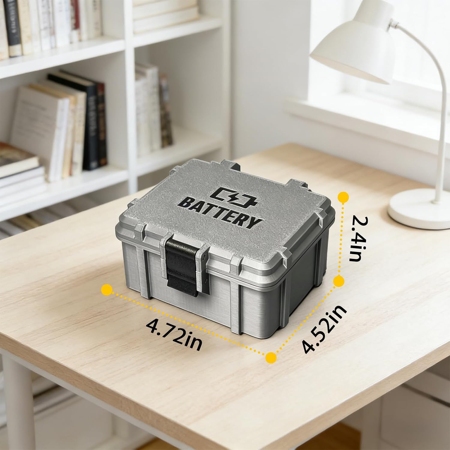 Battery Storage Case for 18 AA and 12 AAA Battery, 3D Printing PETG Waterproof Hard Case Batteries Caddy Organizer Holder, Alkaline Batteries Storage Holder for Household Outdoor, Mechanical Style