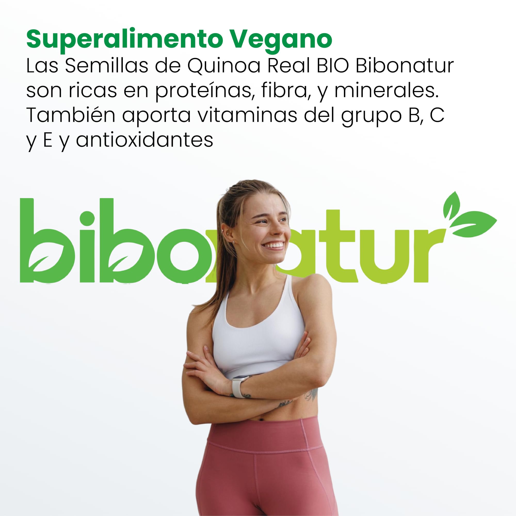 Bibonatur Quinoa Real en Grano BIO 500 gr. 100% Natural. Apta para Dieta Vegana. Cultivo Ecológico Certificado