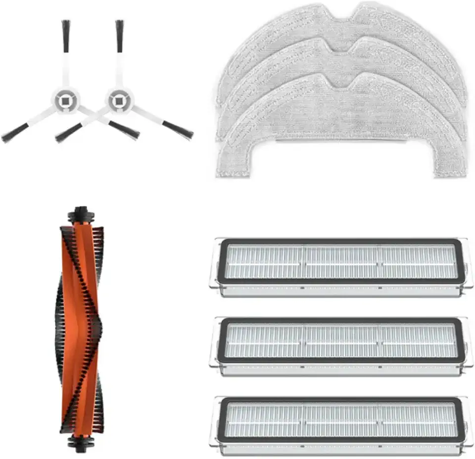 Dreame D10 Plus Cleaning Kit 2 Side Brushes for Body Consumables, 3 x Dust Bin Filters, 1 Main Brush, 3 Mop Pads