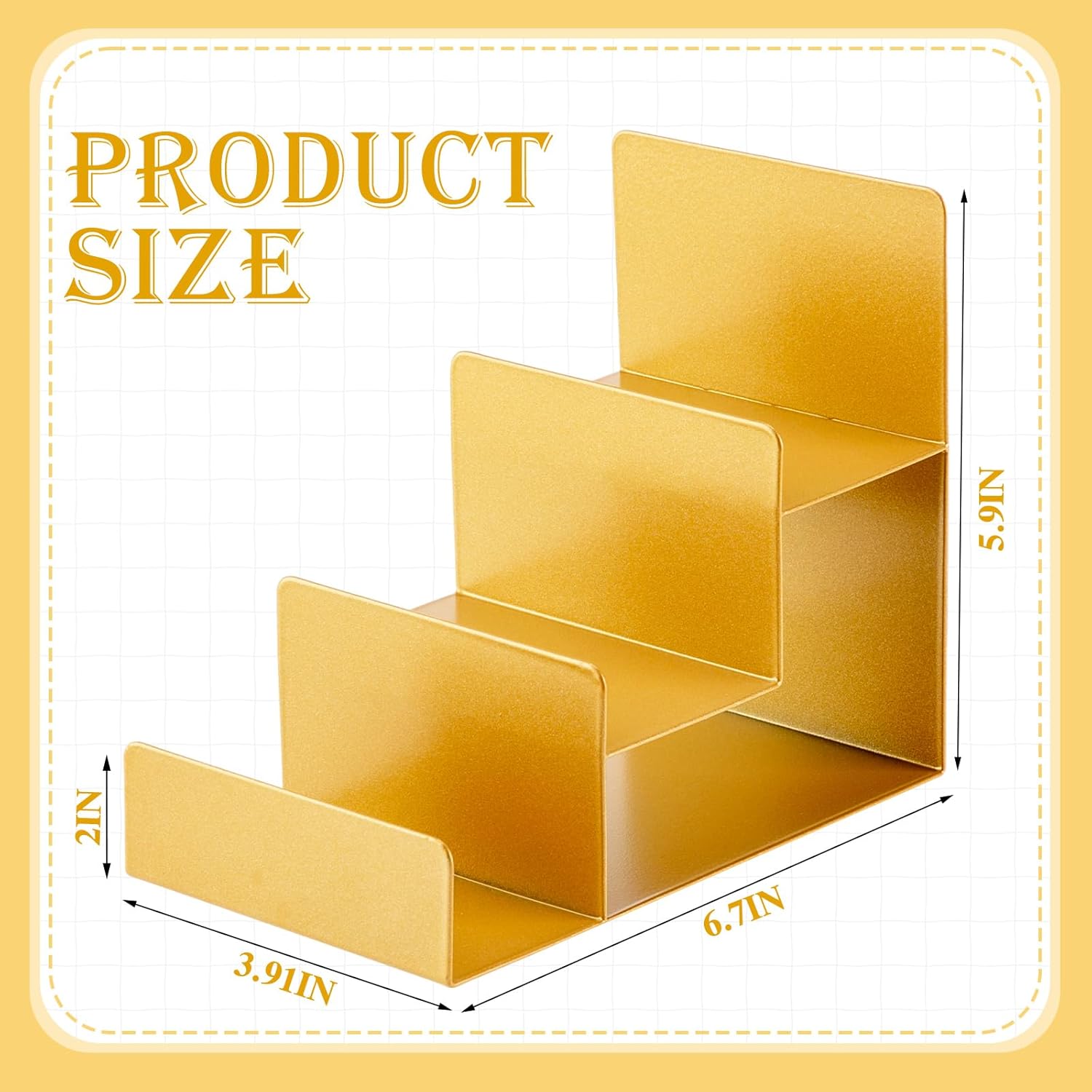 Blulu 2 Pcs 3 Tiers Gold Metal Wallet Rack Handbag Display Stand Wallet Clutch Holder Purse Stand Display Retail Store Supplies