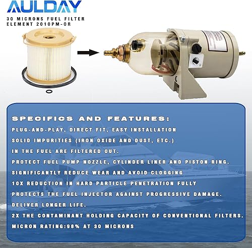 Miniatura 3 de 2010PM-OR 8 piezas AULDAY de 30 micrones de repuesto para turbina 500FH 500FG Marine 500 Series 500FG30 500FG1230 500FG2430 y 75500FGX30