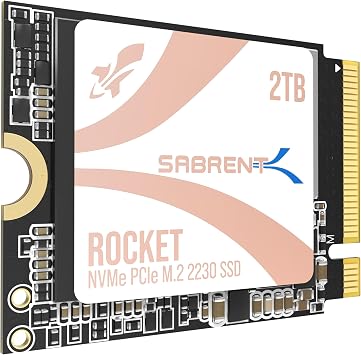 SABRENT Q4 2230 M.2 NVMe Gen 4 2TB Internal SSD 5000MB/s Read PCIe 4.0 X4 M2 Solid State Drive Steam Deck for ASUS ROG Ally Mini PC SB-213Q-2TB
