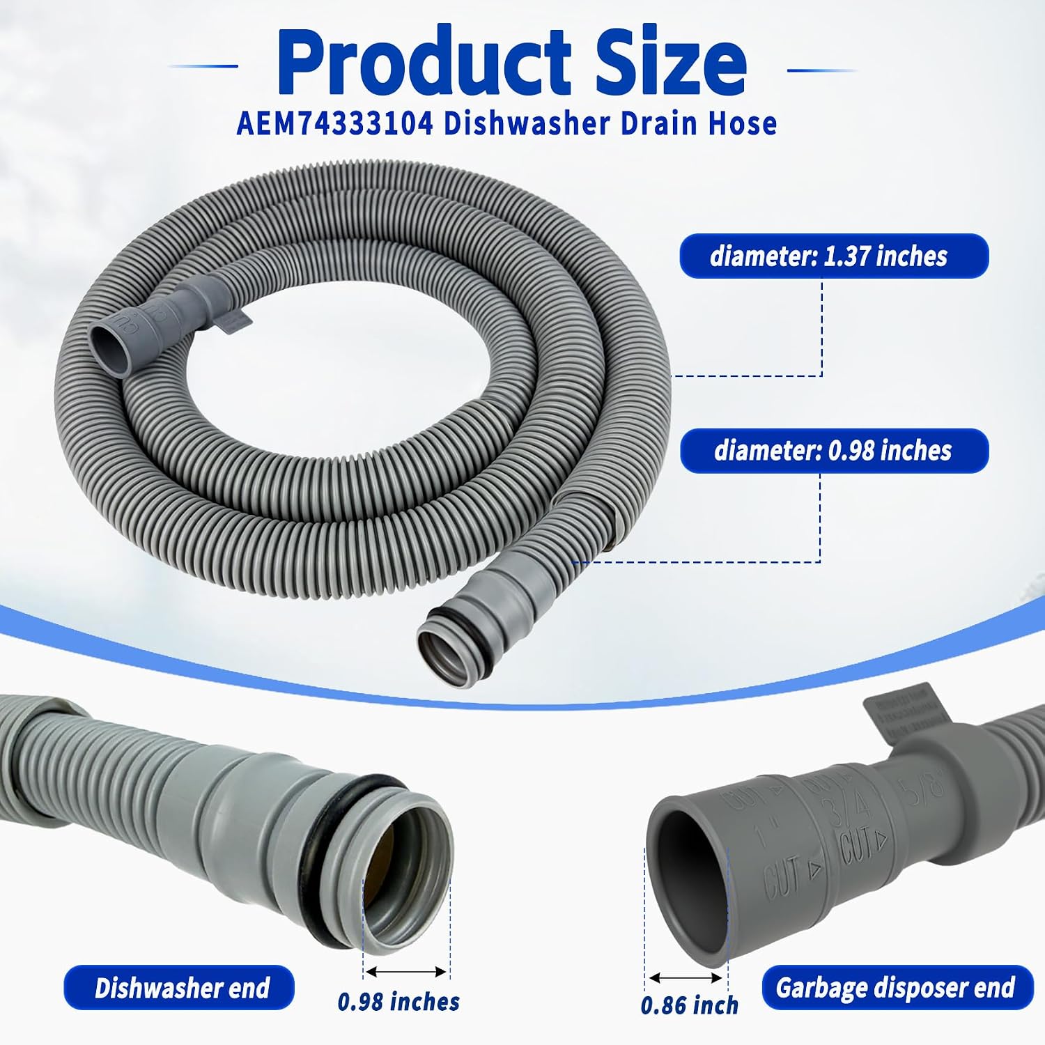 AEM74333104 AEM74333101 Dishwasher Drain Hose Replacement for LG/Kenmore