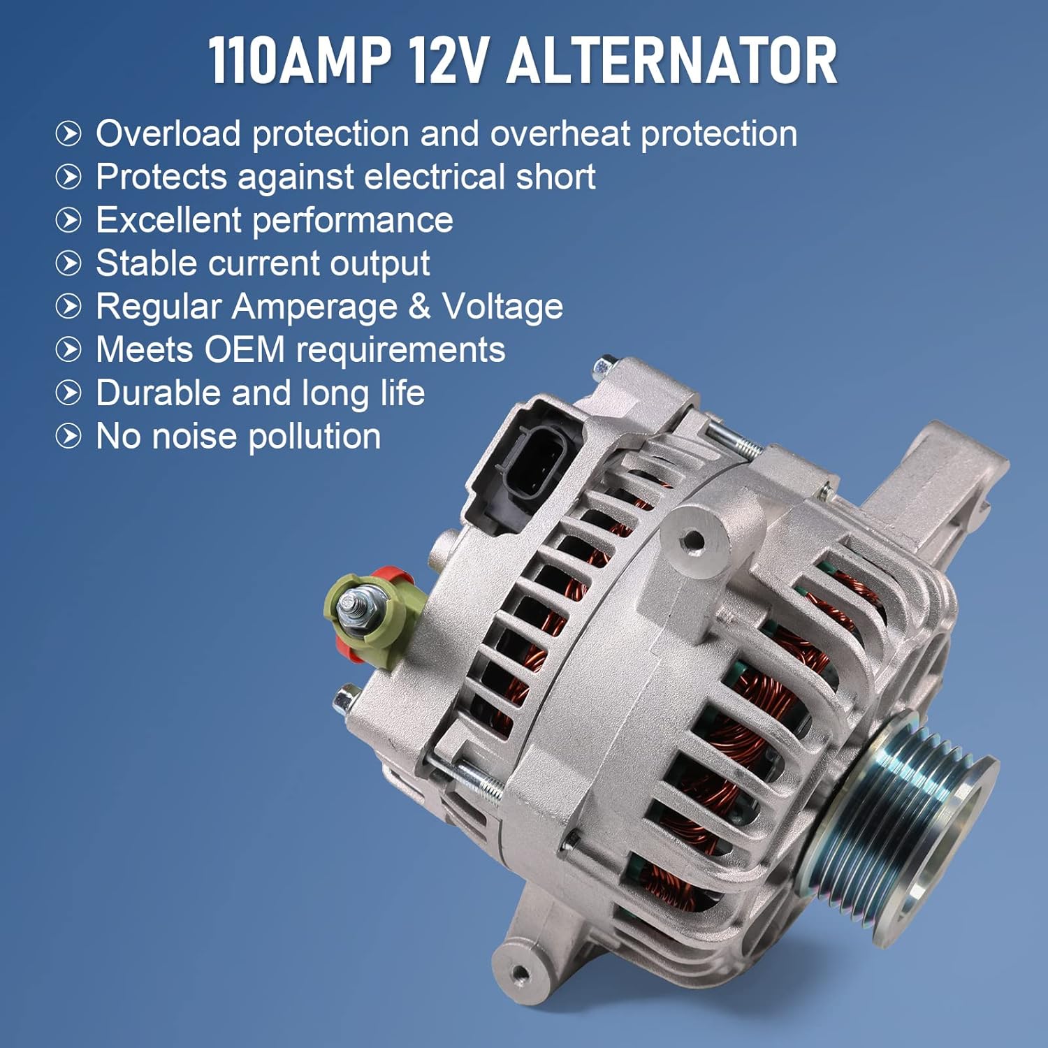 Alternator 110 Amp Compatible with Ford F150 Expedition Lincoln Navigator Mark LT 2004-2008 V8 4.6L 5.4L Replaces# AFD0110 4L3U-10300-BA 4L3U-10300-BB 4L3Z-10346-BA 6L3T-10300-AA