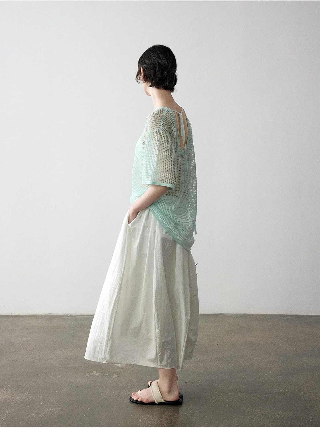 Women’s Summer Lightweight Midi Skirt, High-Waisted A-Line Cotton Casual