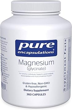Pure Encapsulations Magnesium (Glycinate) - Supplement to Support Stress Relief, Sleep, Heart Health, Nerves, Muscles, and Metabolism* - with Magnesium Glycinate - 360 Capsules
