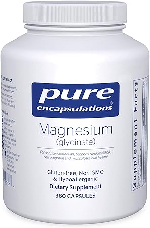 Pure Encapsulations Magnesium (Glycinate) - Supplement to Support Stress Relief, Sleep, Heart Health, Nerves, Muscles, and Metabolism* - with Magnesium Glycinate - 360 Capsules