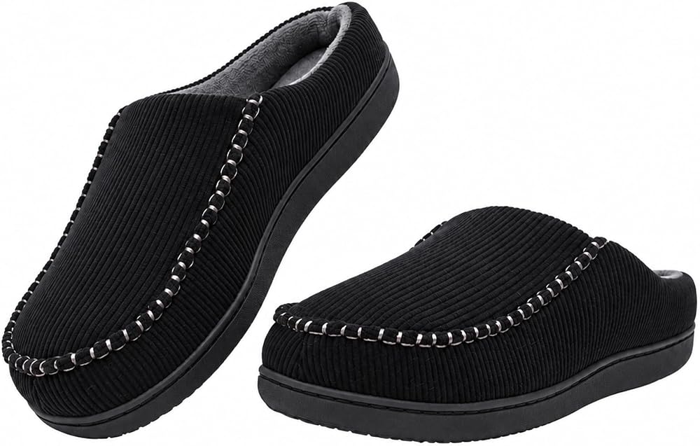 Mens Slippers Moccasin House Shoes Soft Memory Foam Slip-on — 사진 1