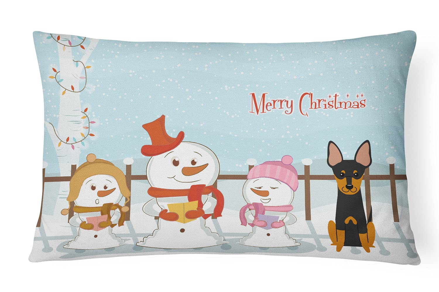Kissenbezug 'Airedale Terrier Schneemann' Weihnachtsmotiv – Standard-Größe, Atmungsaktiv & Feuchtigkeitsregulierend