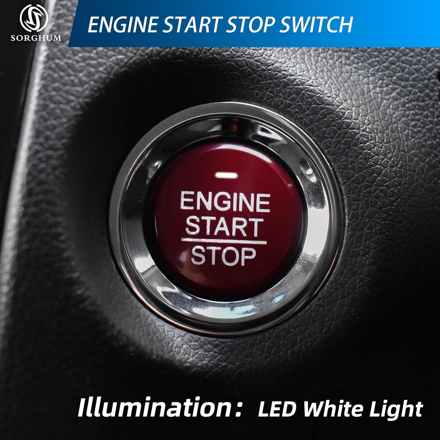 Sorghum Engine Start Stop Switch Button - Ignition Switch Push Button Compatible with 2016 2017 2018 Honda HR-V 10 Pins Replace# 35881-T4N-702 35881-T4N-701 35881-T4N-H02 35881-T4N-H01
