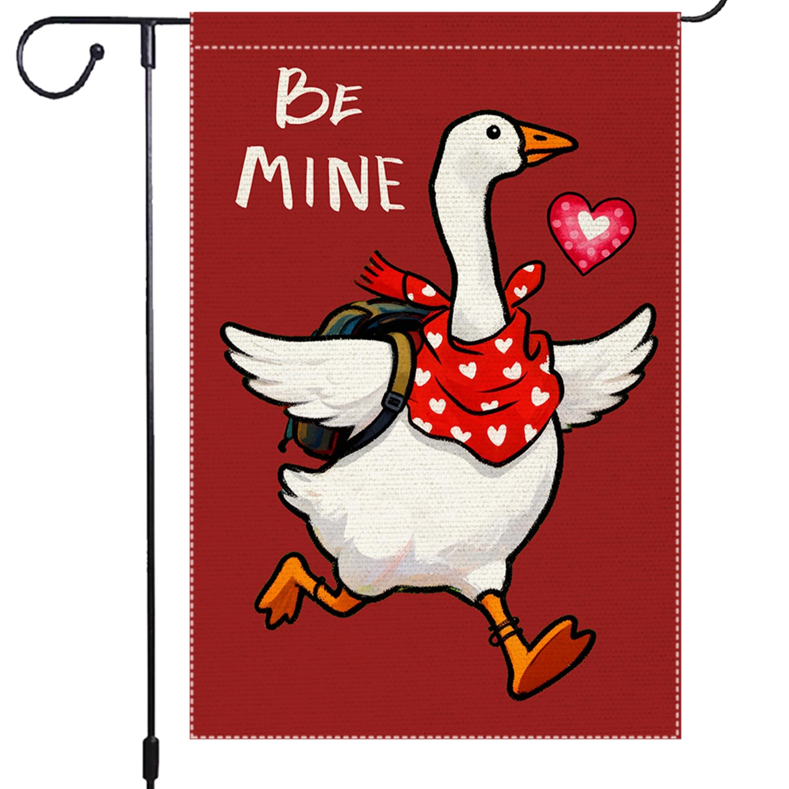 Drapeau de jardin Saint-Valentin en toile de jute pour embellir votre entrée extérieure
