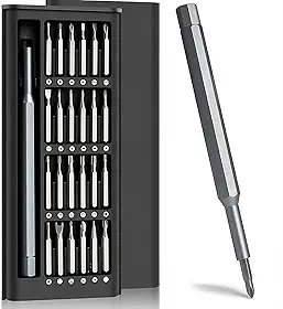 Kit Conjunto de Chave de Fenda 24 em 1 com Estojo Magnético Precisão Ideal para Reparos em Celulares, Notebooks, Relógios e Eletrônicos em Geral Linha Premium