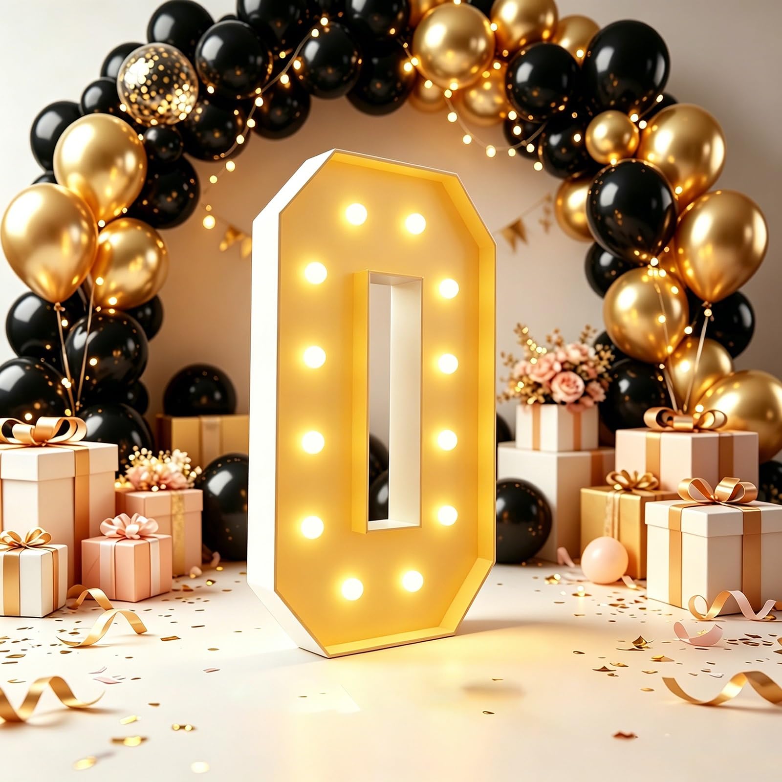 Marquee Letters, Giant LED Light Up Letter(Letter O,70cm(2.3FT))