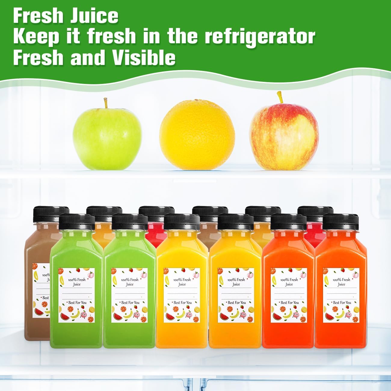 12pcs 8oz Plastic Juice Bottles, Reusable Juice Containers with Black Tamper Proof Lids, Brush, Funnel and Labels, Clear Water Bottles for Juicing, Smoothie and Homemade Beverages - Image 6