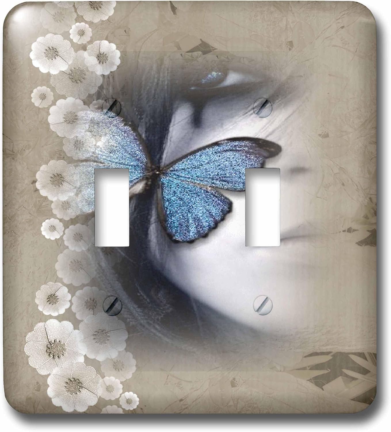 3dRose LLC lsp_14828_2 Butterfly Girl, Double Toggle Switch