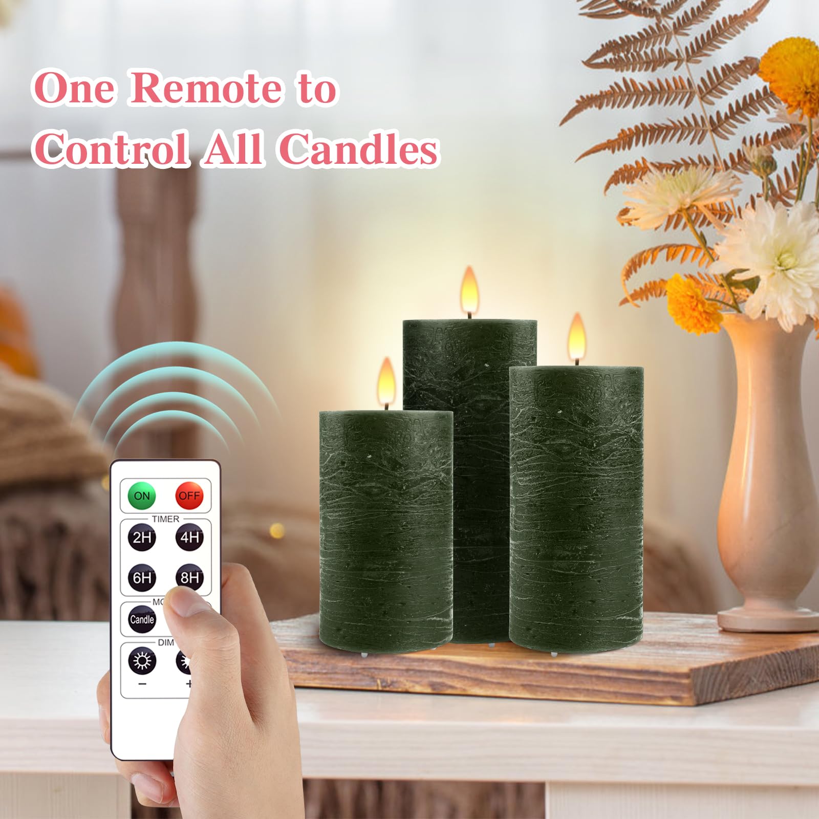 AnnSpa LED Candles 3 Set USB Rechargeable with Remote and Timers, Electric Candle, Led Candle with Remote Control - Image 3