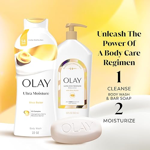 Miniatura 9 de Olay Humedad Outlast Ultra Moisture Shea Barez Barra de belleza con complejo de vitamina B3, 3.17 oz, 12 cuenta