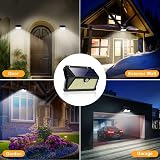 OUILA Solar Lights for Outdoor Wall [Pack of 8], 185 LED, 3 Modes, Solar Outdoor Light with Motion Sensor, IP65 Waterproof LED Solar Wall Light, for Garden, Yard, Fence Lighting, Front Doors (Cool - 6