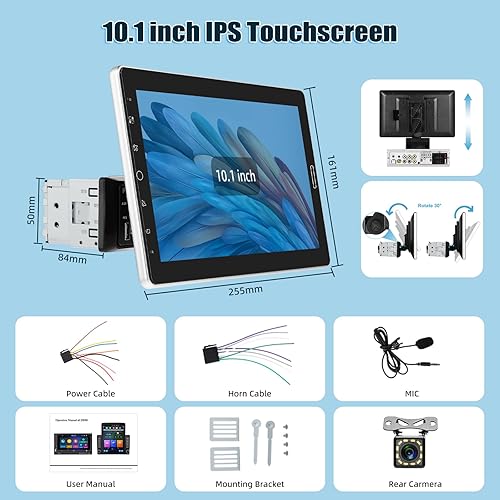 Miniatura 7 de Estéreo de coche de 10.1 pulgadas DIN único con Carplay inalámbrico de 10 pulgadas, radio táctil de 10 pulgadas, compatible con radio AM FM, video
