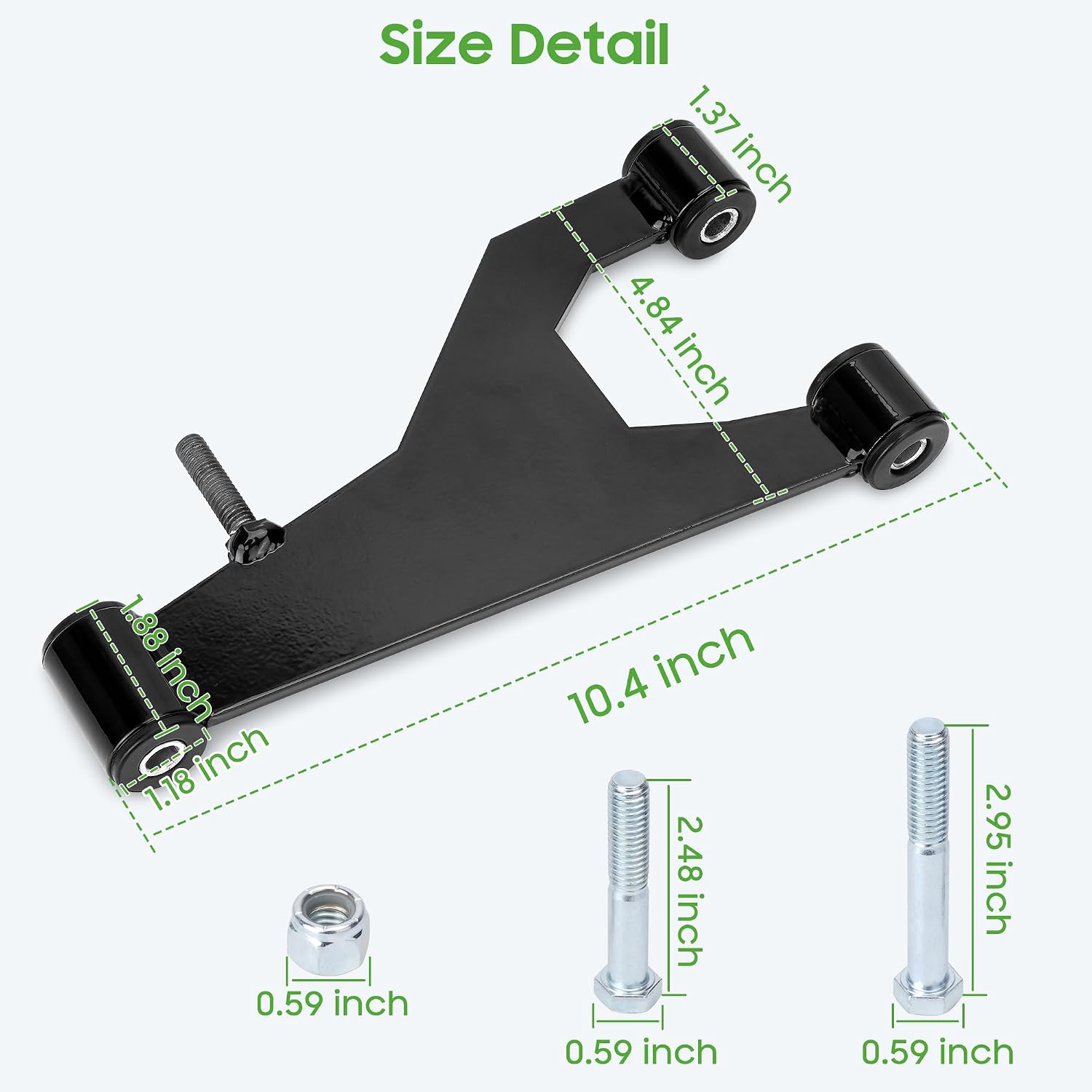 10L0L Golf Cart Delta A-Plate Sub Assembly for Club Car DS 1993-Up Gas & Electric, Front Suspension Control A-Arm Kit with Mounting Hardware, Replace 1016353 1016387 0002402 0008754, Pack of 2