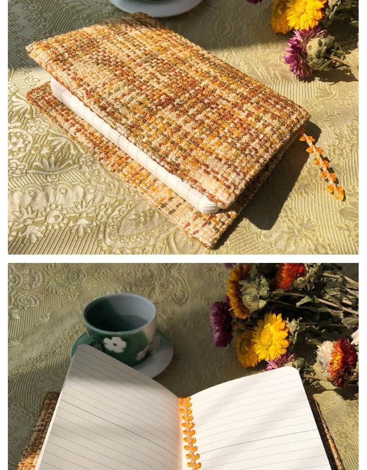 Protège-journal brodé A6 en polyester pour lire confortablement au café