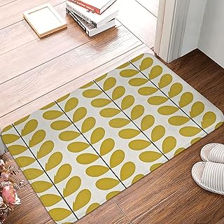 Orla Kiely Leaf Welcome Mat - 16x24 inch, Bathroom, Kitchen, Living Room, Fun, Washable, Cute Indoor Rug