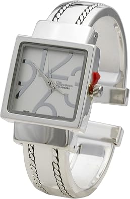 Collections Womens 27mm Square Case Modern Style Cuff Bangle Watch