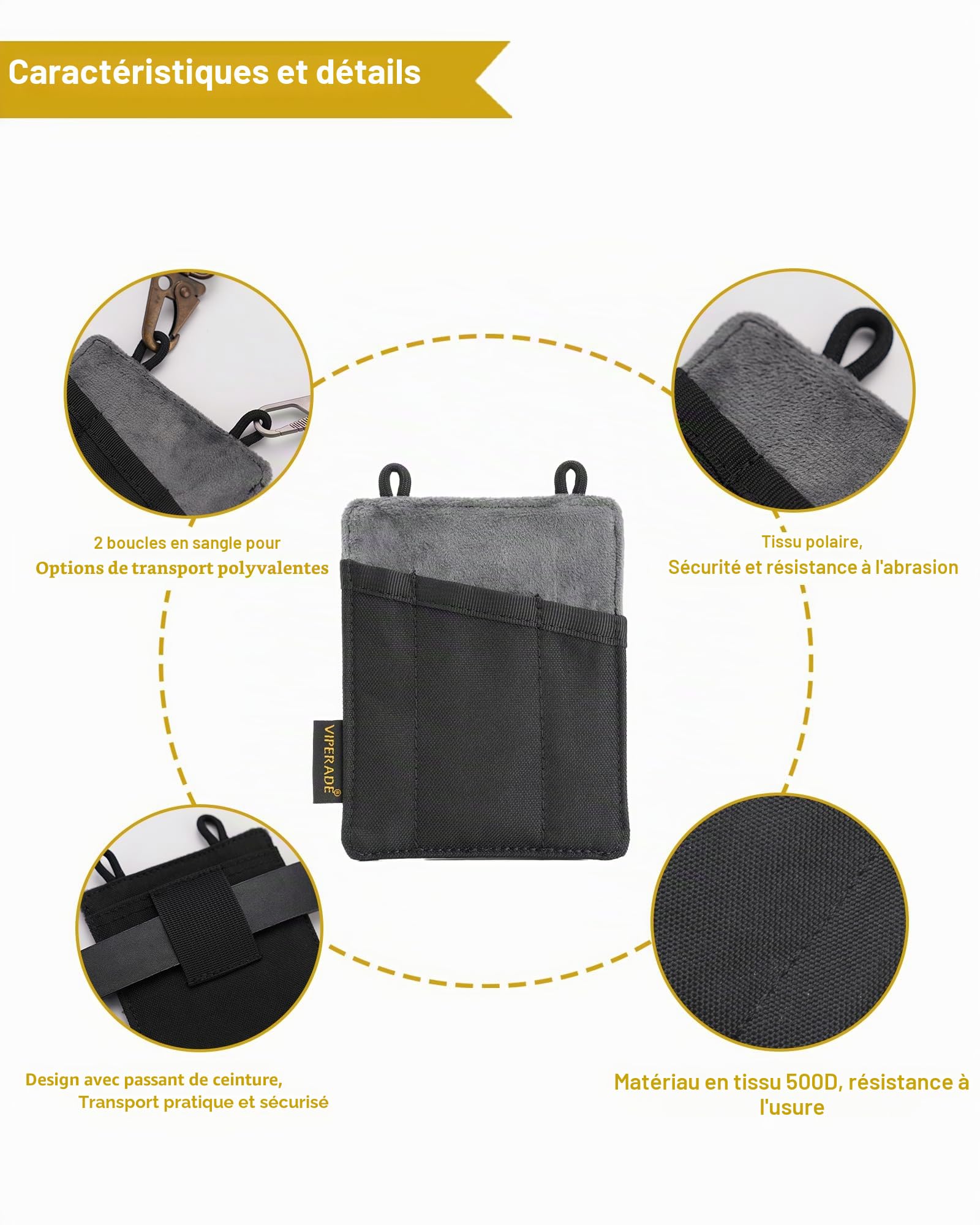 VIPERADE VE6/VE8 EDC Organisateur de Sac à Outils, Sac EDC, Organisateur de Sac avec Passant de Ceinture, Sac à Outils Multifonction en Nylon Petit, adapté pour Couteau de Poche, Stylo