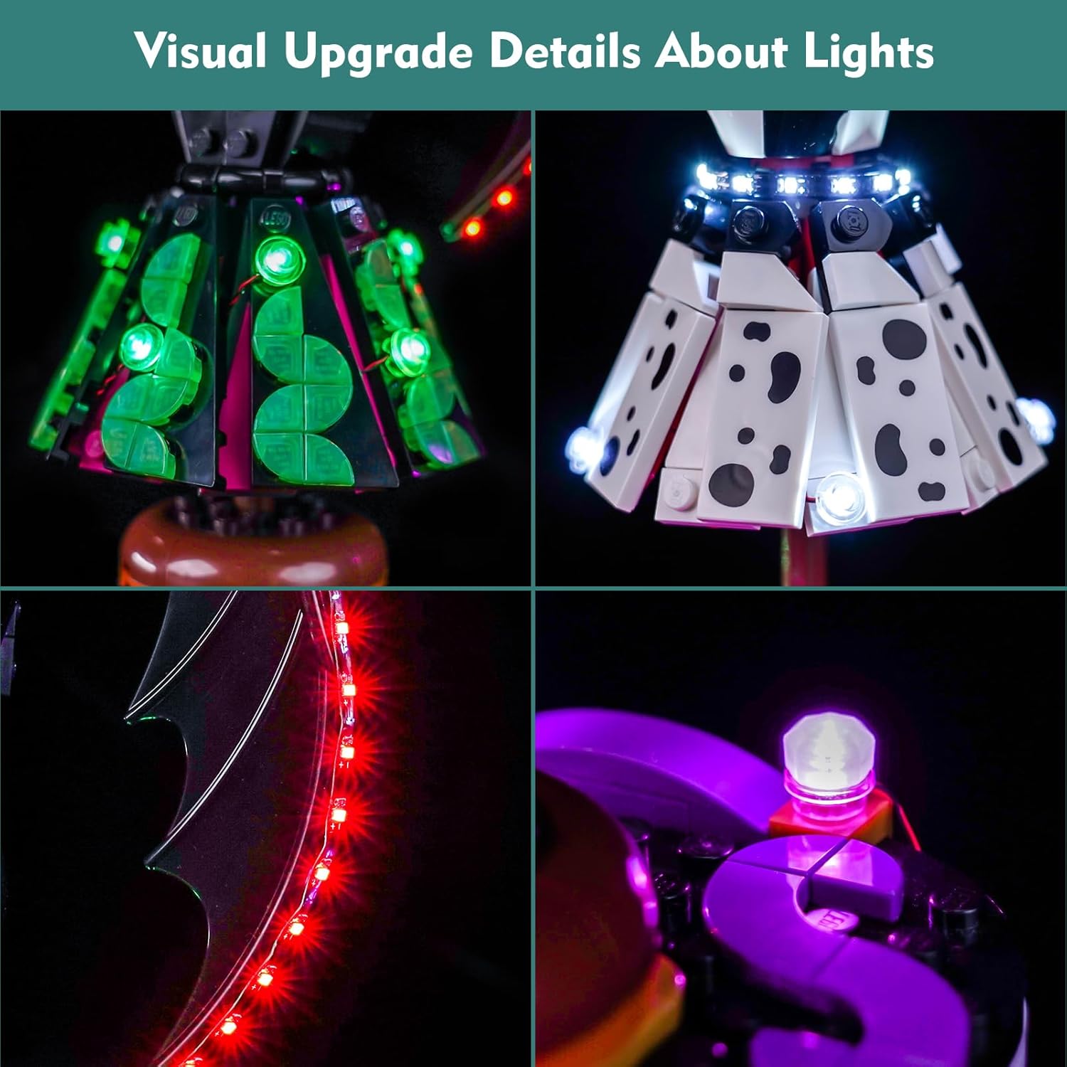 Light kit Compatible with Lego 43262 Maleficent's and Cruella De Vil's Dresses - No Model Only Light, LED Lighting Accessories Compatible with Lego Marlene Faison and Kuyla's Modern Skirts Set