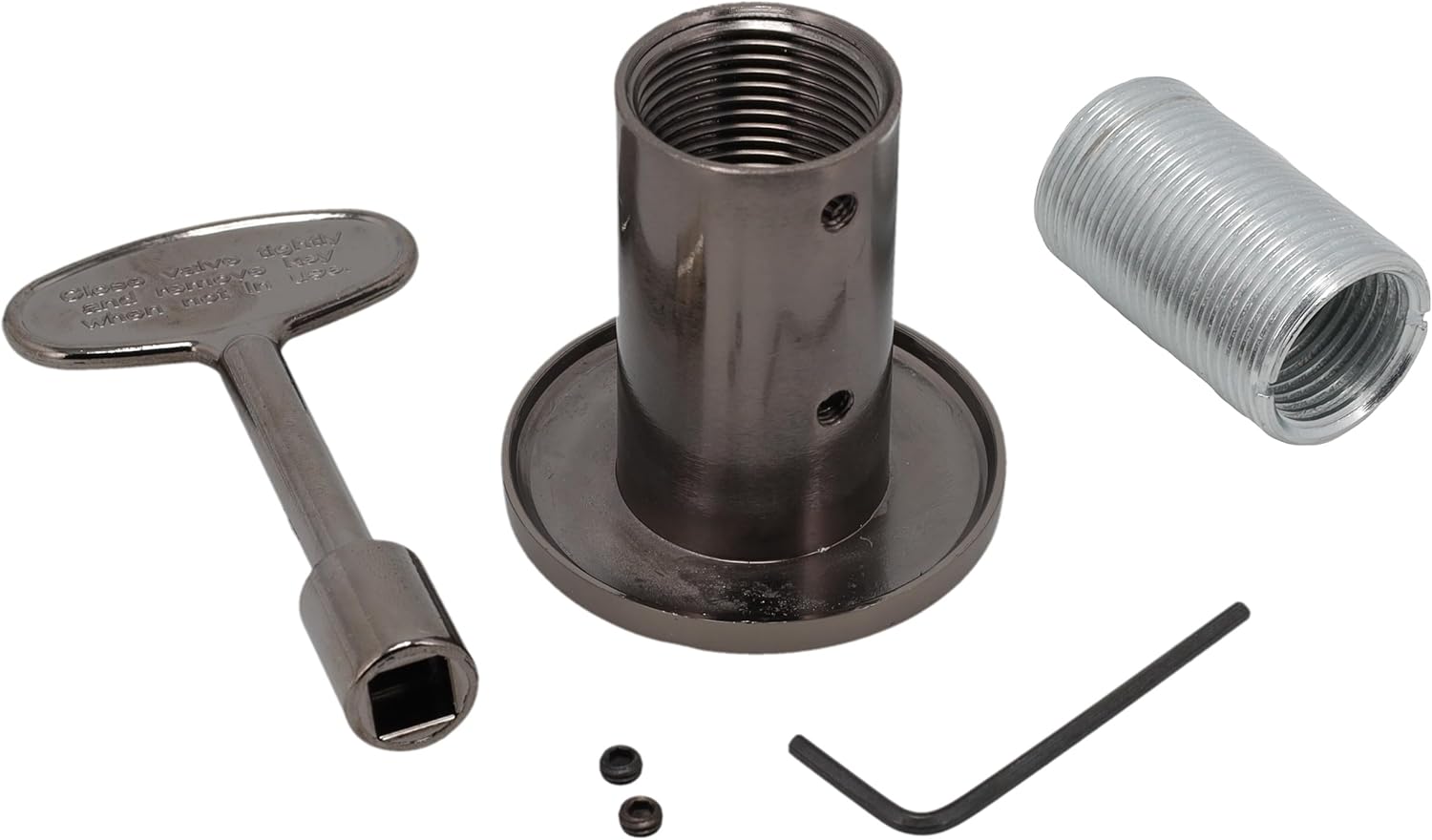 Supplying Demand LLFLGKIT-PWT Fireplace Fire Pit | Log Lighter Gas Valve Kit with Universal Flange and 3" Key Pewter