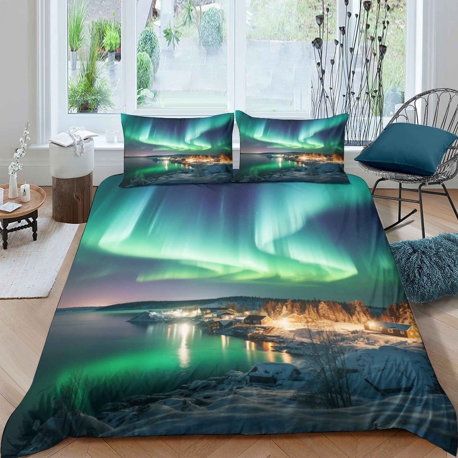 Housse de couette 200x200cm Aurora 3D pour un sommeil réparateur