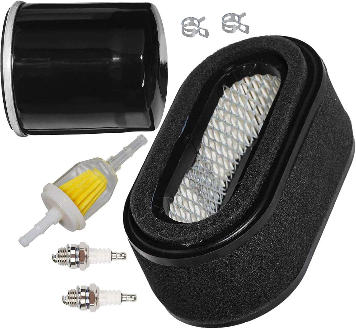 HIFROM Air Filter Combo Oil Fuel Filter Spark Plug Tune Up Kit Compatible with Kawasaki FD440V FD501V John Deere LX172 LX173 LX176 LX178 LX186 LX188 Replaces 11013-2206 MIU11377 49065-2078