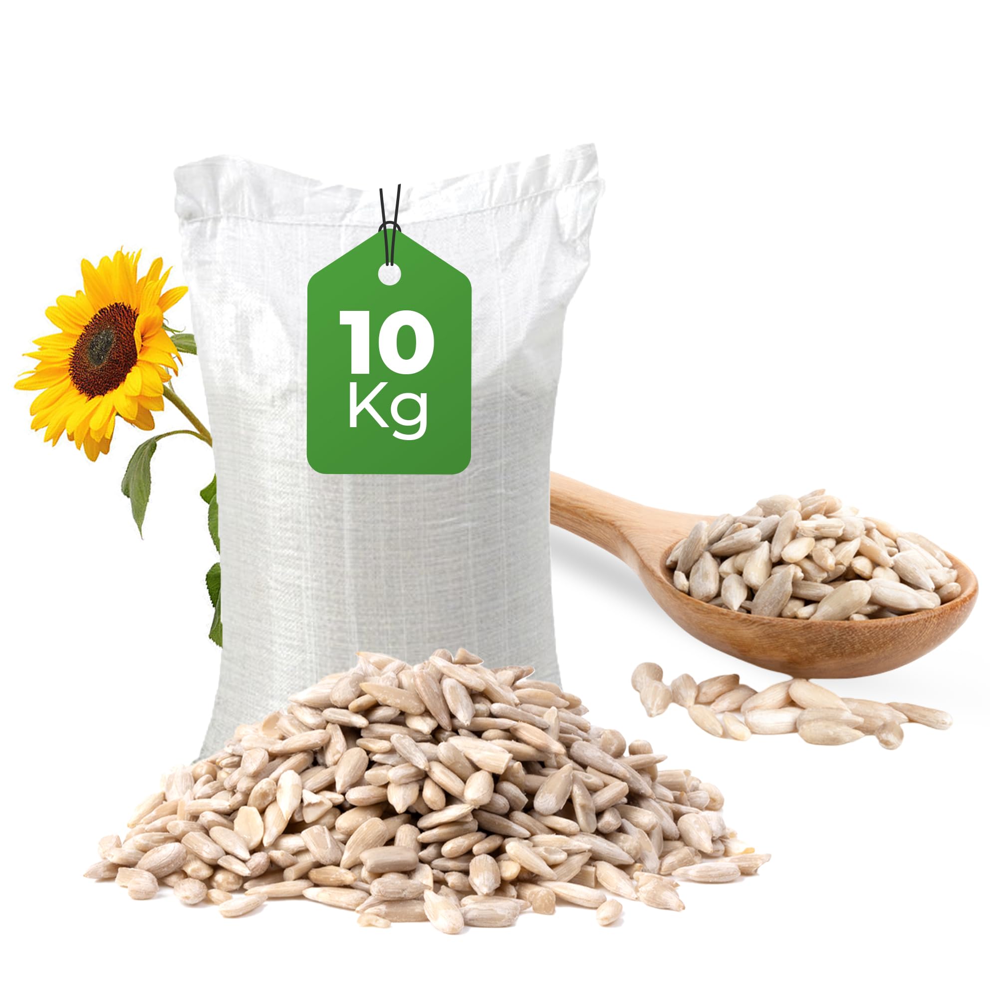 10KG SACK OF SUNFLOWER HEARTS - WILD BIRDS FOOD - High Energy Bird Seed, Bird Feed for Garden Birds (10 KG) (10 KG)