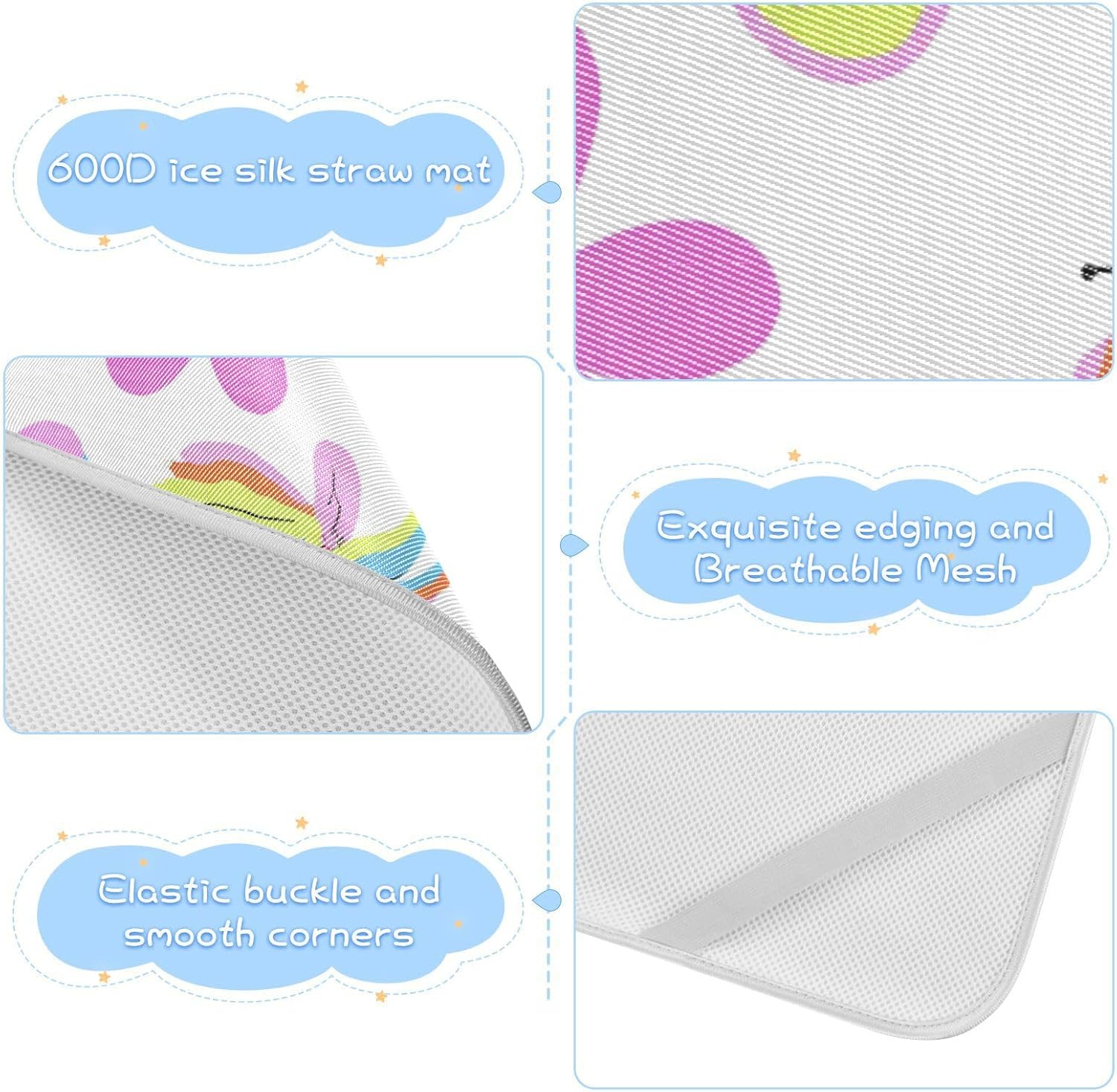 Colorful Floral Pattern Cooling Baby Crib Mattress Cover 28" x 52" Absorbent Pee Pads for Baby&Toddler