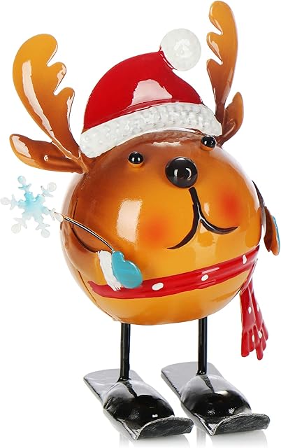 com-four® Christmas decoration reindeer figure made of metal - Christmas figure standing - Decoration figure for Christmas - wobbly figure made of sheet metal